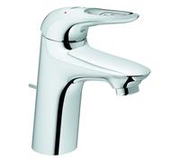 Mezclador monomando de lavabo Grohe Eurostyle, tamaño S, 110 mm de proyección, juego de desagüe, EcoMode, maneta abierta, 23374003, Color: cromado