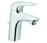 Mezclador monomando de lavabo Grohe Eurostyle, tamaño S, 110 mm de proyección, juego de desagüe, EcoMode, maneta cerrada, 23709003