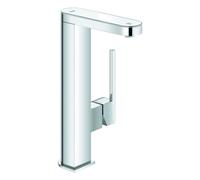 Mezclador monomando de lavabo Grohe Plus, tamaño L, proyección 120 mm, con pantalla digital, juego de desagüe push-open, funcionamiento con pilas, 23959003