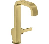 Mezclador monomando de lavabo hansgrohe AXOR Citterio 190, sin juego de desagüe, proyección 171mm, 39037950, Color: Latón cepillado