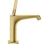 Mezclador monomando de lavabo hansgrohe AXOR Citterio E 125 con juego de desagüe, 36100950, Color: Latón cepillado