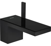 Mezclador monomando de lavabo hansgrohe AXOR MyEdition 70 con juego de desagüe con pulsador, 47010670, Color: Negro mate / cristal negro