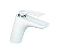 Mezclador monomando de lavabo KLUDI Balance, altura de caño 100 mm, sin juego de desagüe, 520269175, Color: Blanco / Cromo