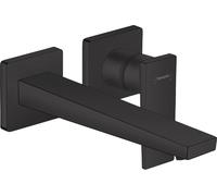 Mezclador monomando de lavabo oculto hansgrohe Metropol, manija de palanca, proyección de 225 mm, montaje en la pared, 32526670, Color: negro mate