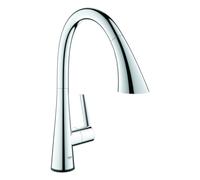 GROHE Grifo de cocina de pie Zedra Touch 30219002 – Electrónico extraíble StarLight Chrome