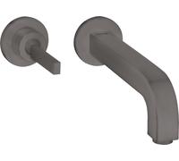 Mezclador monomando hansgrohe AXOR Citterio para lavabo empotrado, roseta para montaje en pared, caño 160mm, 39113340, Color: Cromo negro cepillado