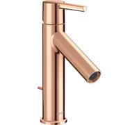 Mezclador monomando hansgrohe AXOR Starck 100 para lavabo con mango de palanca y juego de desagüe, 10001300, Color: Oro rojo pulido
