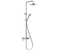 Mezclador monomando KLUDI LOGO Sistema de ducha doble, con caño de bañera, 8 l/min, cromo, 6808305-00WR9