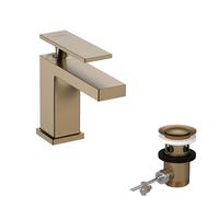 Hansgrohe Grifo para lavabo Tecturis E monomando 90 mm CoolStart EcoSmart+ bronce cepillado 73002140