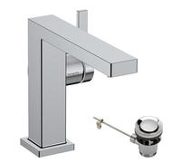 Hansgrohe Tecturis E - Grifo de lavabo, con desagüe, CoolStart, EcoSmart, cromo 73023000