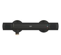 GROHE Precision Flow - Grifo termostático de ducha (botón seguridad 38°C, limitador 43°C, tecnología Eco para reducir consumo de agua y energía), negro mate, 348402430