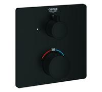 Mezclador termostático de ducha Grohtherm de Grohe, para Rapido SmartBox, 1 válvula de cierre, negro mate, angular, 1022152430
