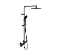 Keuco Plan blue - Conjunto ducha con termostato, diámetro 25 cm, 3 chorros, negro mate 53926372321