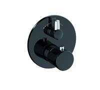 Mezclador termostático empotrado KLUDI BALANCE para bañera y ducha, corte de agua caliente 40°C, 528108775, Color: Negro mate / cromado
