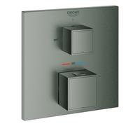 Mezclador termostático Grohtherm Cube de Grohe para Rapido SmartBox, con desviador de 2 vías integrado, 2 consumidores, 24155AL0, Color: grafito duro cepillado