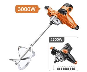 Mezcladora Industrial de Cemento de 2800W/3000W, 6 Velocidades Ajustables, Mezcladora Manual para Pintura, Masilla, Polvo, Cemento, Yeso, Mortero, Revestimiento, 220V 3000W 60MM Rod