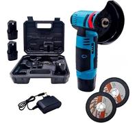 MF artSHOP Amoladora angular a batería, 48 V, 8000 mAh, 19500 rpm, disco 76 mm, kit completo con maletín y 2 baterías, Mini Flex