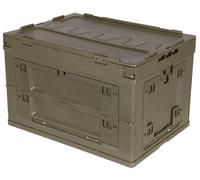 MFH Caja de plástico plegable, 60 l, color verde oliva (60 l)