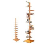 MFYDPP Estantería De Lomo De 9 Niveles,estantería De Metal,estantería Vertical Giratoria De 360 Grados Adecuada para Sala De Estar Y Oficina(Size:9,Color:Naranja)