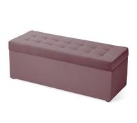 MG Design Puf con almacenaje 45 × 120 cm Rosa - Banco tapizado con baúl Interno, Estructura de Madera hasta 300 kg, sin Montaje, fácil de Limpiar, para salón Dormitorio Entrada