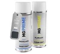 MG PRIME Pintura automotriz Set de aerosoles para Mercedes 199 Blauschwarz Metallic/Black Pearl Metallic Pintura base pintura transparente, bote de spray de 400 ml