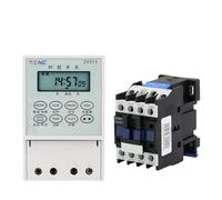 MGAZHGZKD Temporizador Digital semanal Blanco de 220 V/25 A con contactores, Pantalla LCD monofásica o trifásica, 1 min ~ 168 h, Montaje en riel DIN, Apagado(Timer 1810 Contactor)