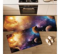 MGDIFYXAA Juego de 2 alfombras antifatiga para Cocina, Antideslizantes Acolchadas Lavables Universo Cielo Estrellado alfombras y felpudos para Cocina Alfombra