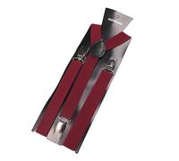 MGDIFYXAA Tirantes Elásticos de Cuero para Hombre y Mujer Ajustables para Traje Boda Jeans Mono Pantalones Moto Accesorio Regalo borgoña 2.5×100cm