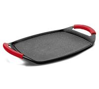 MGE - Plancha Grill - Parrilla de Cocina con Revestimiento de Piedra - Plancha de Asar para Arepas - Bandeja Asadora de Aluminio con Revestimiento Antiadherente - Budare - 47 x 29 cm