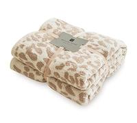 MH MYLUNE HOME Manta de Forro Polar Reversible con Estampado de Leopardo, Manta de Microfibra de Felpa ultrasuave, acogedora y cálida para Cama, sofá, Silla, sofá, sillón, se Adapta a Todas Las