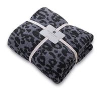 MH MYLUNE HOME Manta Reversible de Forro Polar con Estampado de Leopardo, Manta de Microfibra de Felpa ultrasuave de 130 x 160 cm, acogedora y cálida para sofá, Silla, Cama, Color Azul Marino