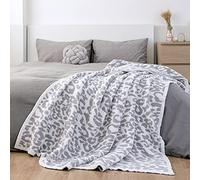 MH MYLUNE HOME Manta Reversible de Forro Polar para sofá, Manta de Microfibra de Felpa ultrasuave con Estampado de Leopardo, 180 x 200 cm, acogedora, cálida y acogedora para sofá, Silla, sofá o Cama