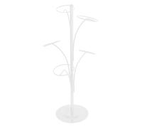 MHADBKH Moderno soporte de metal para sombreros con 5 ganchos redondos de pie, soporte de almacenamiento para gorras de béisbol, organizador simple, soportes de metal modernos para organizador