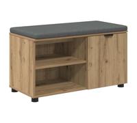 Mhdvray Banco de pasillo de roble Artisan, 80 x 38 x 46 cm, con espacio de almacenamiento y cojín suave, cofre de madera moderno para pasillo, salón y dormitorio