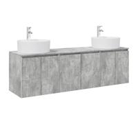 Mhdvray Juego de 3 armarios de baño, color gris hormigón, montaje en pared | Conjunto de muebles de baño de 3 piezas para colgar en la pared en color gris hormigón de madera para mantener el baño