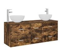 Mhdvray Juego de 3 armarios de baño de roble ahumado, montaje en pared | Juego de 6 cajones para colgar en la pared. Ofrece mucho espacio de almacenamiento estructurado hecho de madera resistente.
