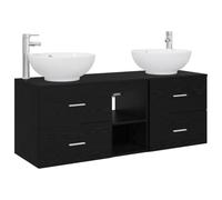 Mhdvray Juego de muebles de baño, 3 piezas, para colgar en la pared, color | Mueble de baño de 3 piezas para ahorro de espacio, con 4 cajones, estante de almacenamiento y montaje flexible para lavabo.