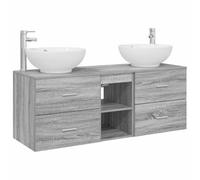 Mhdvray Juego de muebles de baño de madera de Sonoma, 3 piezas, para colgar | Mueble de pared de baño con 4 cajones, agujero flexible y tiradores de barra modernos.
