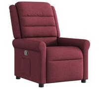 Mhdvray Sillón de relax de tela color rojo vino tumbona manual 135° 73 × 91,5 cm compacto bolsillo lateral pequeño espacio salón dormitorio balcón