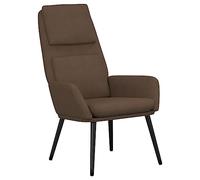 Mhdvray Sillón de relax de tela marrón, 70 x 77 x 98 cm, acolchado con marco de metal, diseño moderno, robusto y cómodo, para salón, dormitorio y espacios pequeños