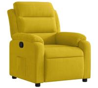 Mhdvray Sillón relax de terciopelo amarillo con función de reposo manual hasta 135°, 75 x 92 x 100 cm, moderna silla lounge para salón, dormitorio, espacios pequeños, balcón