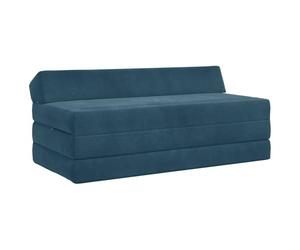 Mhdvray Sofá cama plegable 2 en 1, colchón plegable, color azul, 120 x 60 x | Versátil cama de invitados de 2 plazas para sala de estar y dormitorio con funda de poliéster extraíble y relleno de espuma.