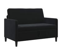 Mhdvray Sofá de 2 plazas con espacio de almacenamiento, color negro, 122 x | Sofá tapizado compacto para sala de estar y oficina con compartimento plegable, funda de tela lavable y patas resistentes.
