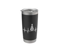 Mi corazón late por Navidad Línea del corazón Vaso térmico de acero inoxidable de doble pared