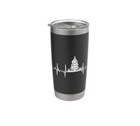 Mi corazón late por Navidad Línea Pulse de Papá Noel Vaso térmico de acero inoxidable de doble pared