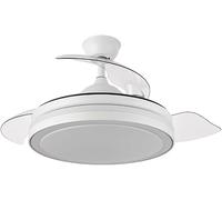 Mi Dekor Ventilador de Techo con Mando a Distancia, Silencioso, Temporizador, 3 modos de Luz, 6 Velocidades, 3 Aspas Retráctil, Diseño Moderno