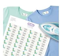 Mi Pipo - Pack 52 Etiquetas para Ropa Personalizadas - Dinosaurio | Etiquetas Termoadhesivas Ropa Seguras, Cómodas | Aplicación con Plancha Fácil y Rápida | Ideal para Babis, Uniformes o Sudaderas