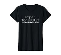 Mi Trabajo es Secreto, Aunque no sé lo Que Estoy Haciendo Camiseta gráfica económica, Mujer, Negro, XL