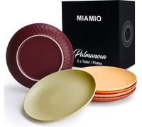 MIAMIO - Juego de 6 platos llanos de la colección Palmanova (Magma, 26 cm), fabricados en cerámica