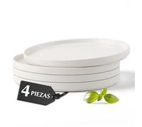 MIAMIO - Juego de platos llanos de cerámica para 4 personas/Vajilla de | Juego de platos llanos de cerámica para 4 personas/ Vajilla de cerámica de 4 piezas, modernos de gres, aptos para- Colección